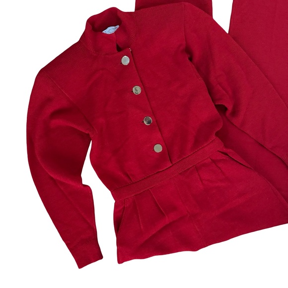 St. John Knit Jumpsuit with Gold Buttons - Picture 3 of 14